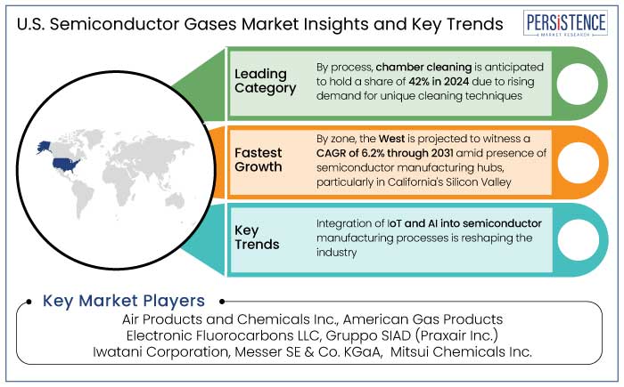 U.S. semiconductor gases market insights and key trends