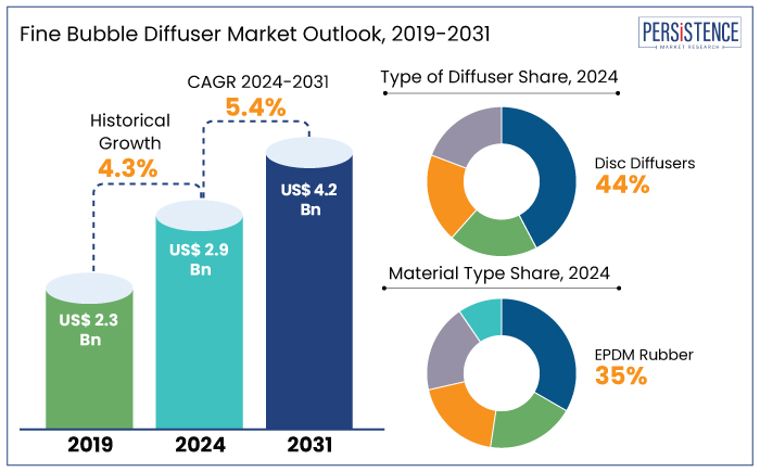 fine bubble diffuser market outlook, 2019-2031