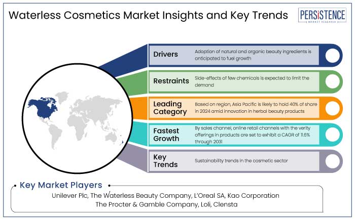 waterless cosmetics market insights and key trends